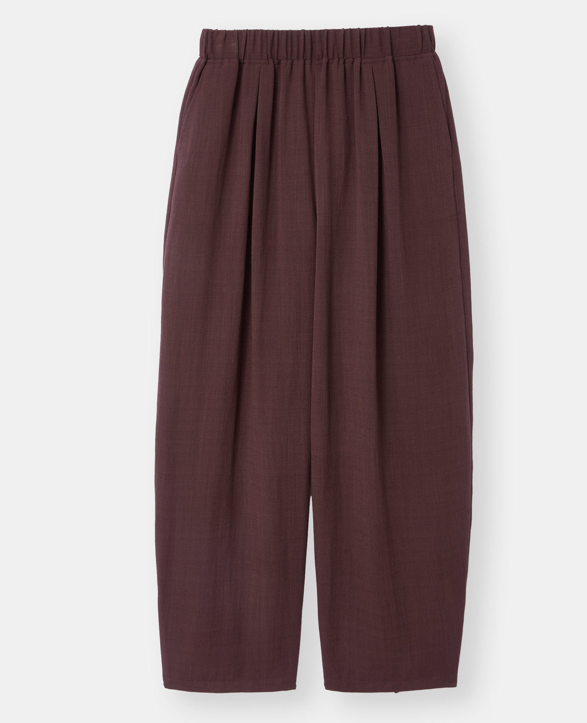 Pantalon barrel en tissu effet lin