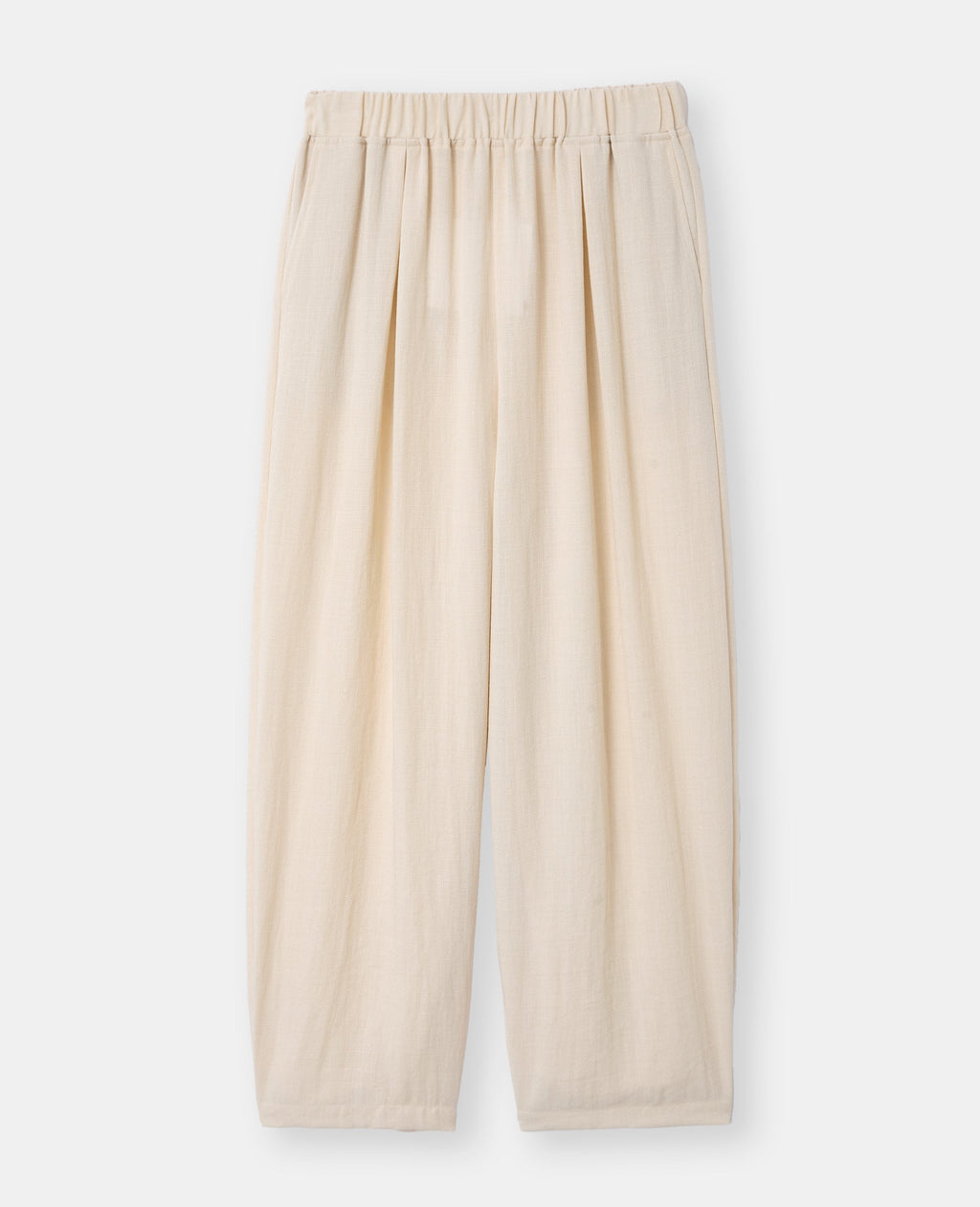 Pantalon barrel en tissu effet lin