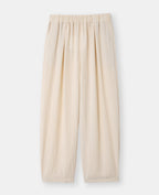 Pantalon barrel en tissu effet lin