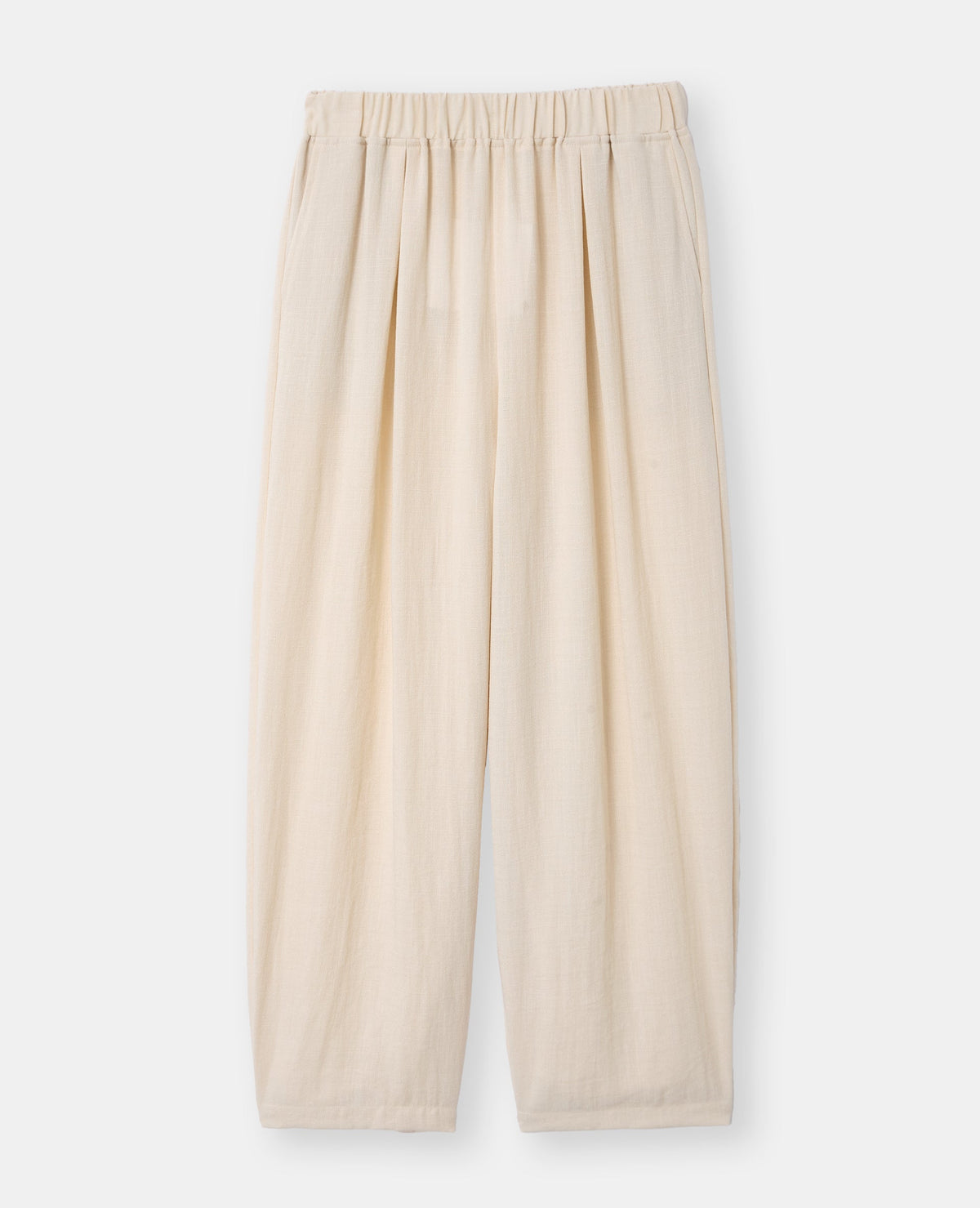 Pantalon barrel en tissu effet lin