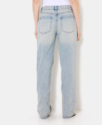 Jean wide taille basse avec strass