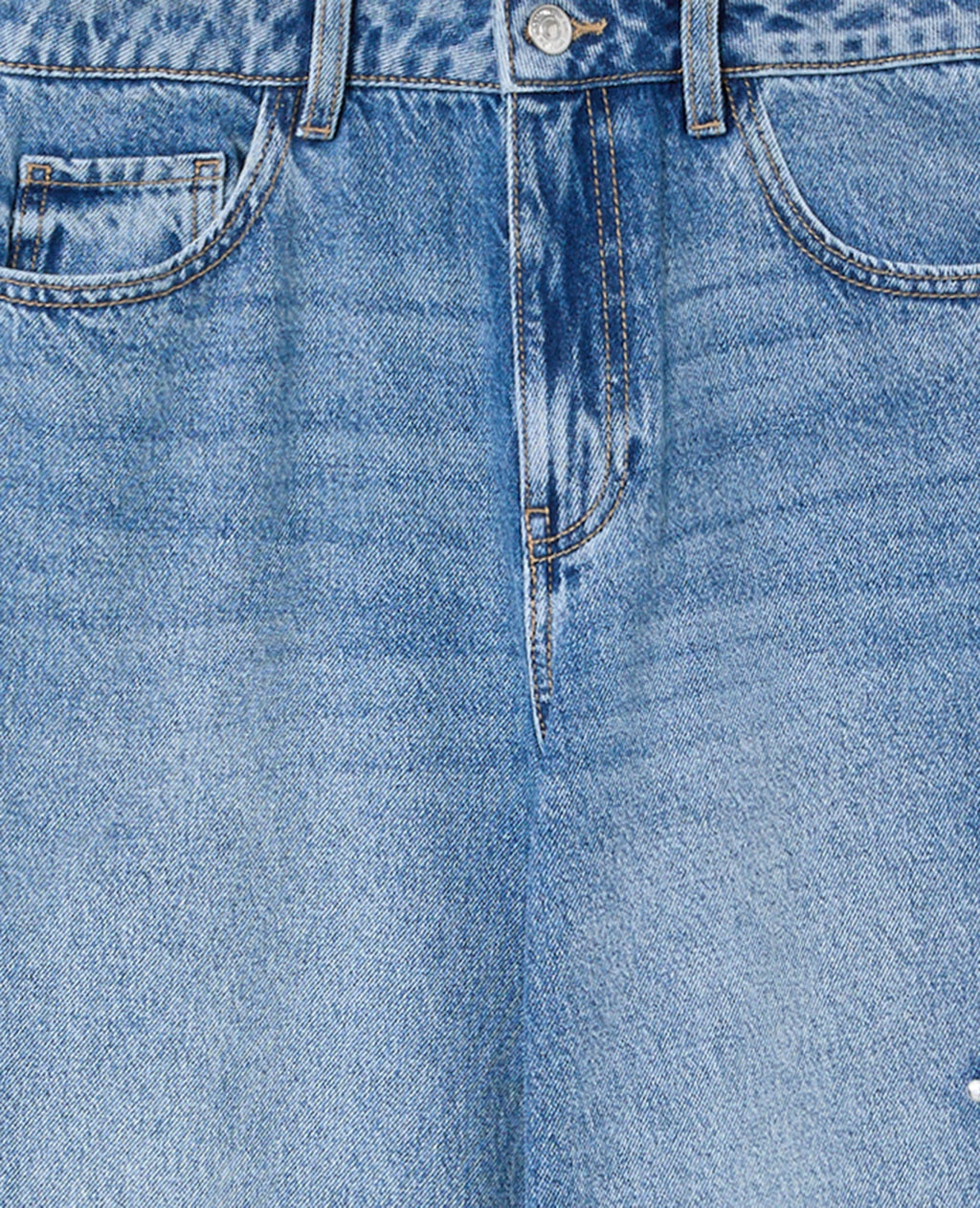 Jean extra-wide taille haute avec étoiles clous