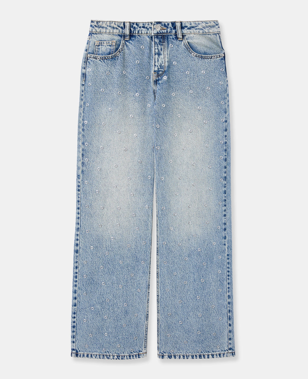 Jean wide taille medium avec œillets