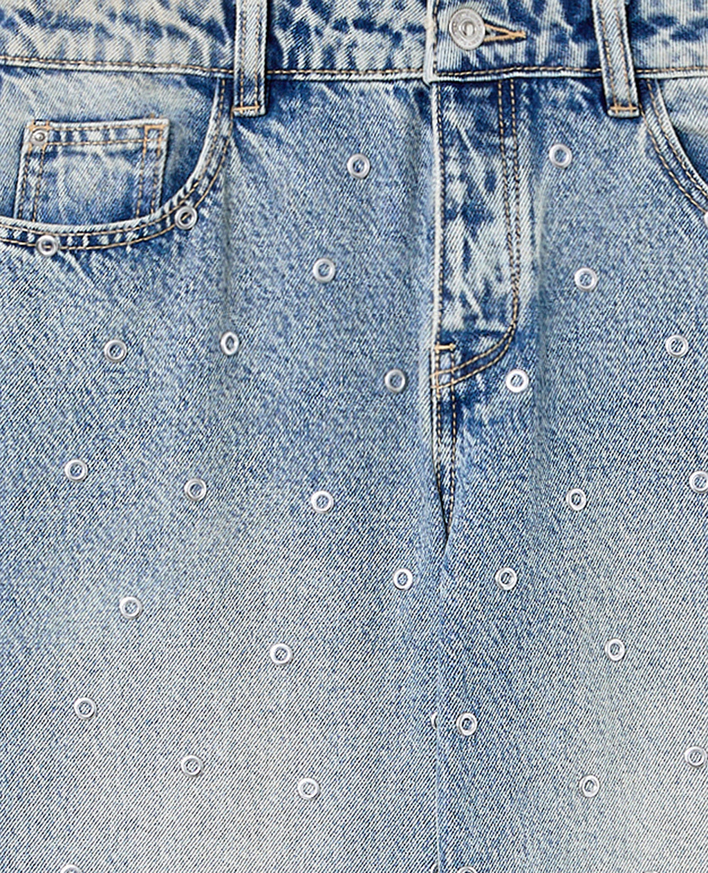 Jean wide taille medium avec œillets