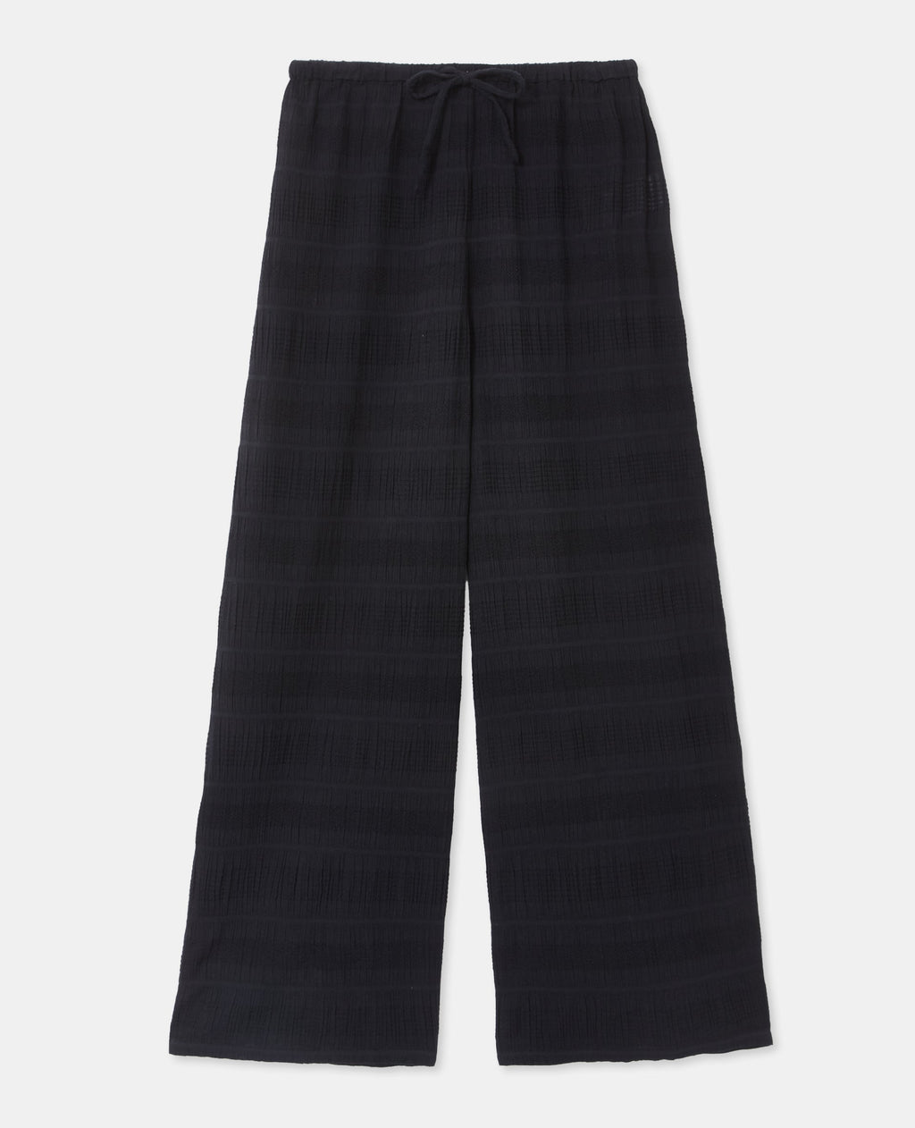 Pantalon droit et ample en tissu texturé