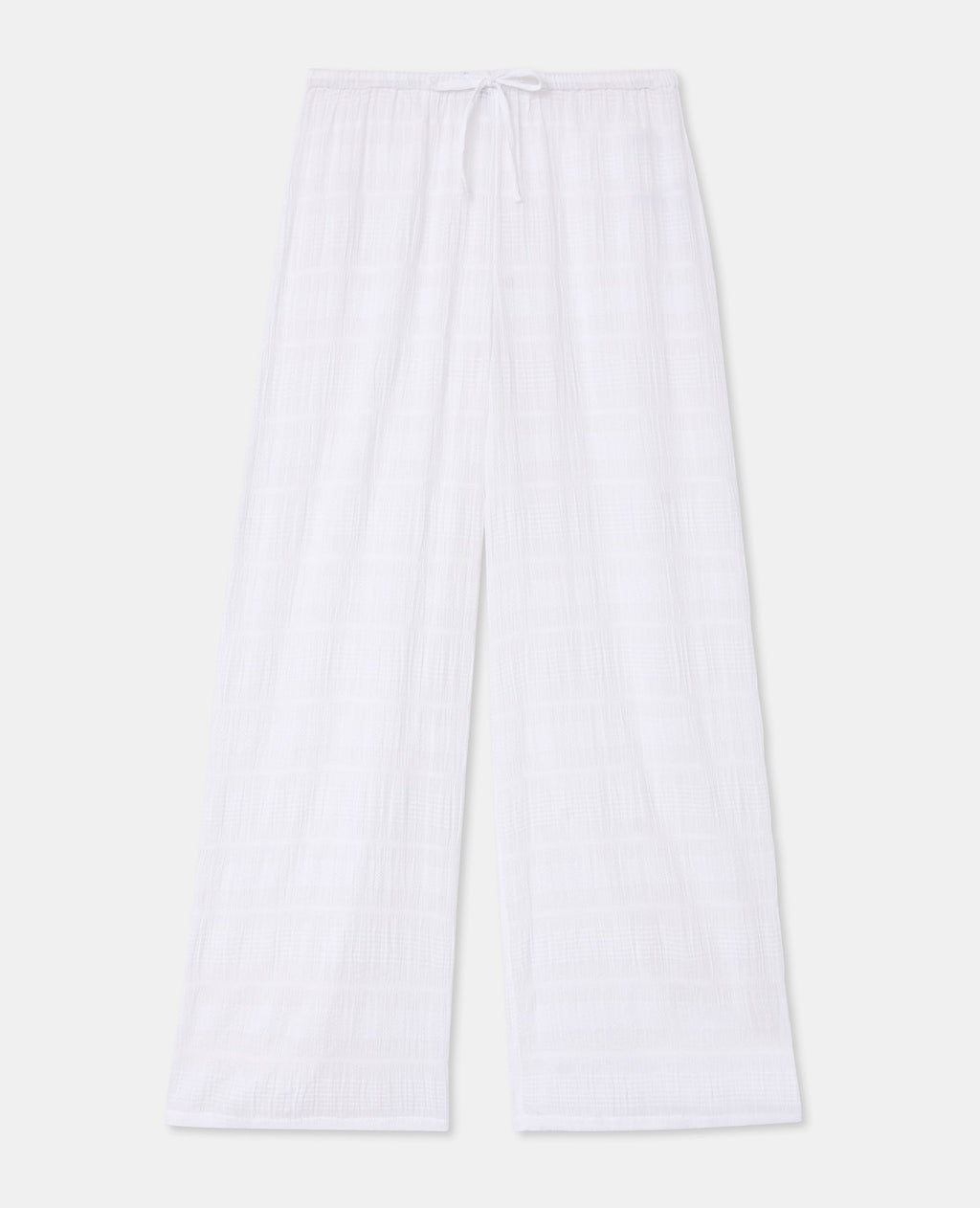 Pantalon droit et ample en tissu texturé
