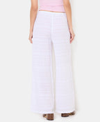 Pantalon droit et ample en tissu texturé