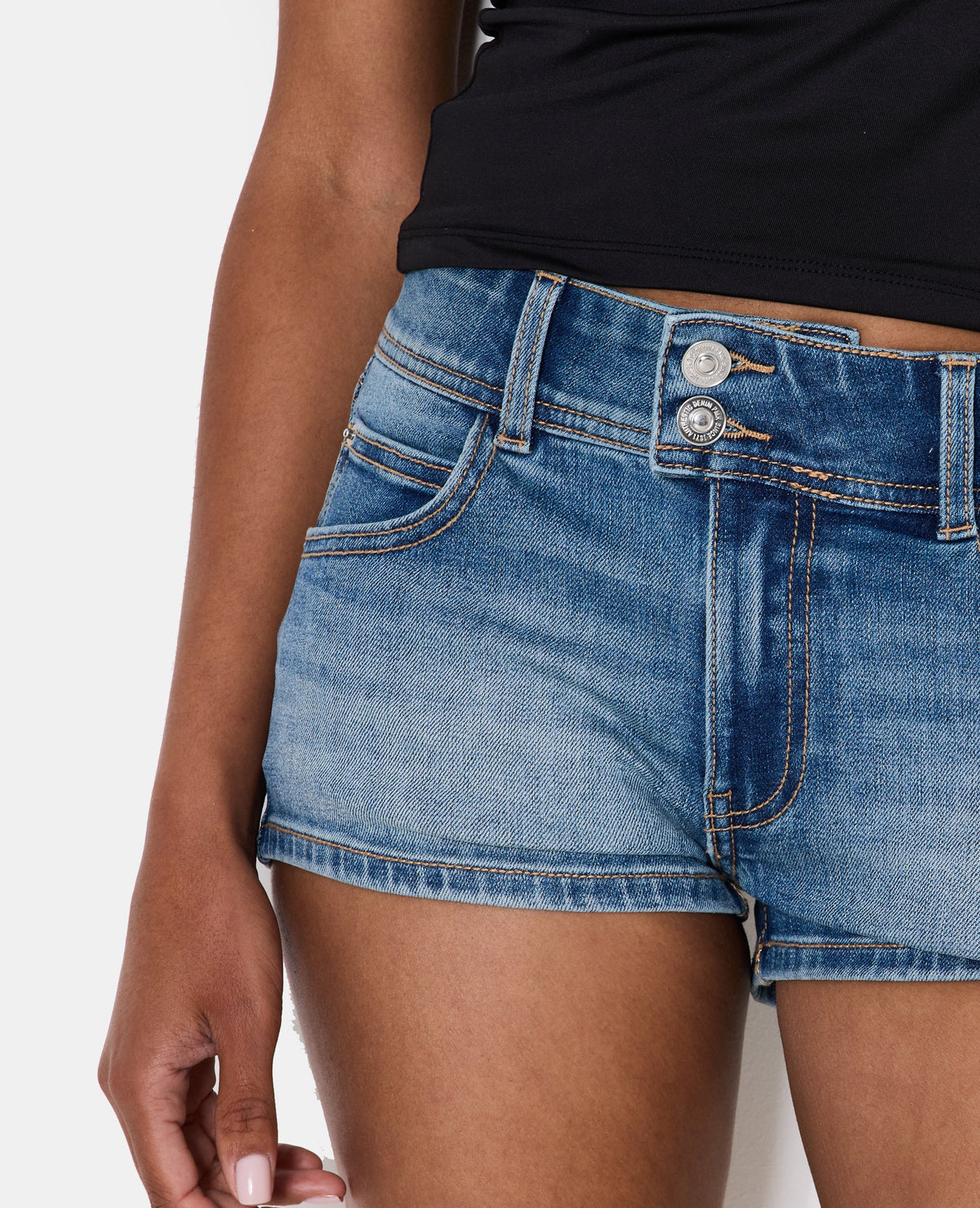 Mini-short en jean taille basse