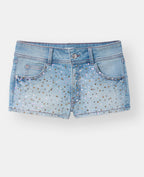Short mini en jean avec strass