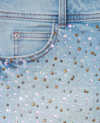 Short mini en jean avec strass