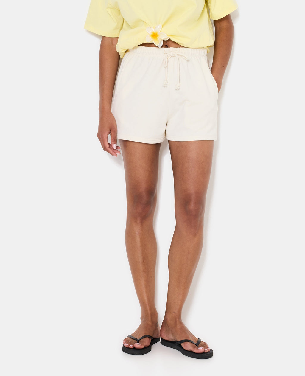 Short en molleton taille élastiquée