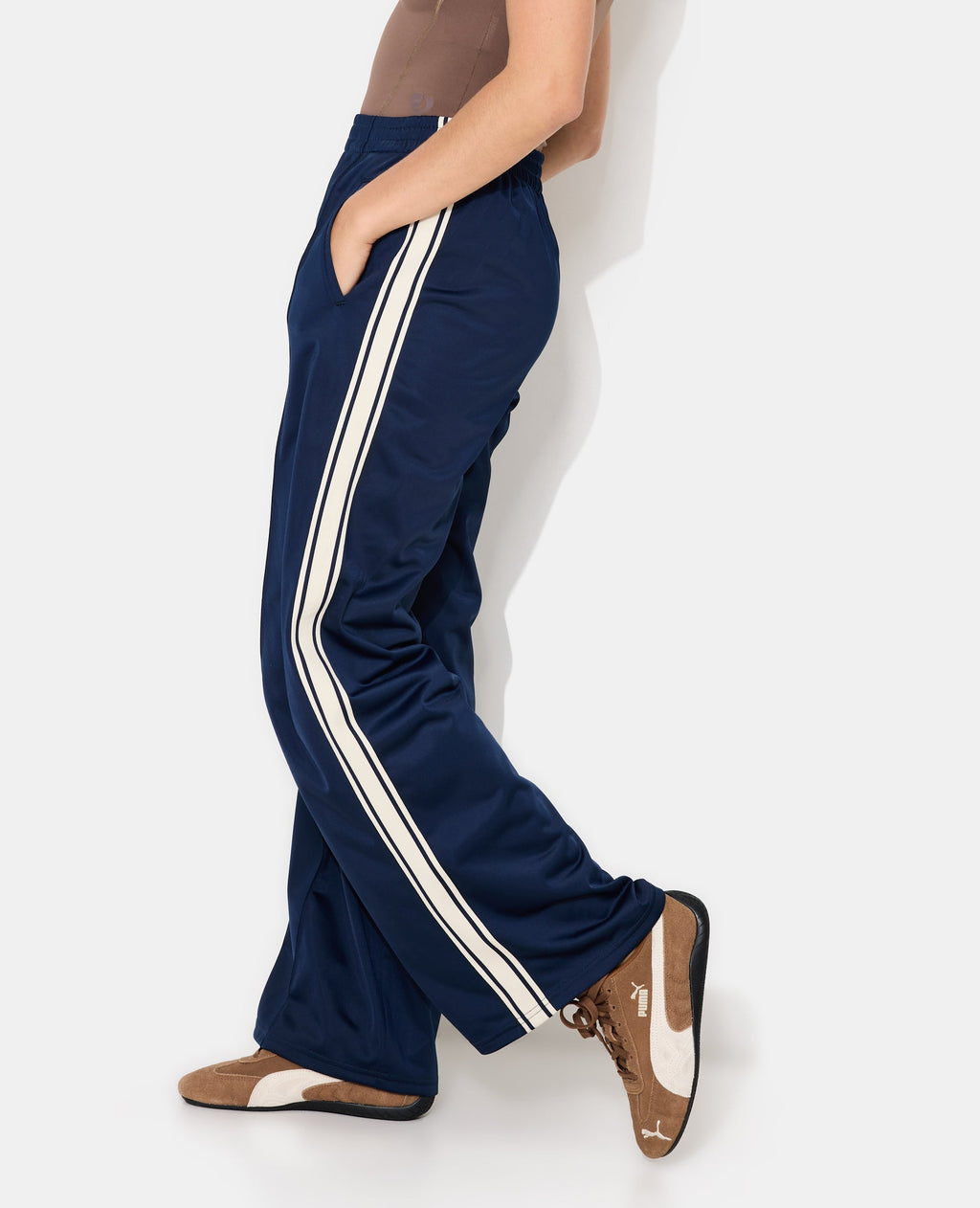 Pantalon de jogging droit avec bandes contrastées