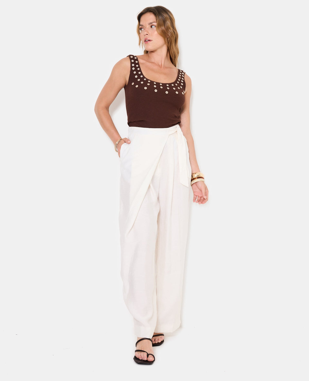 Skant pantalon effet porte-feuille motif soleils