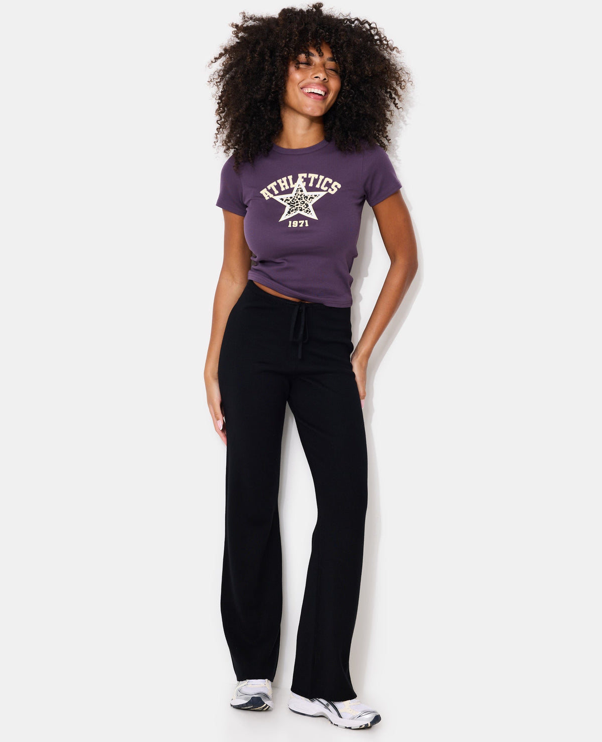 Pantalon en maille avec lien coulissé