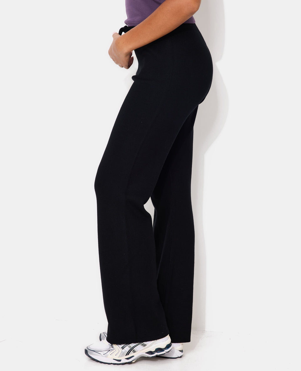 Pantalon en maille avec lien coulissé