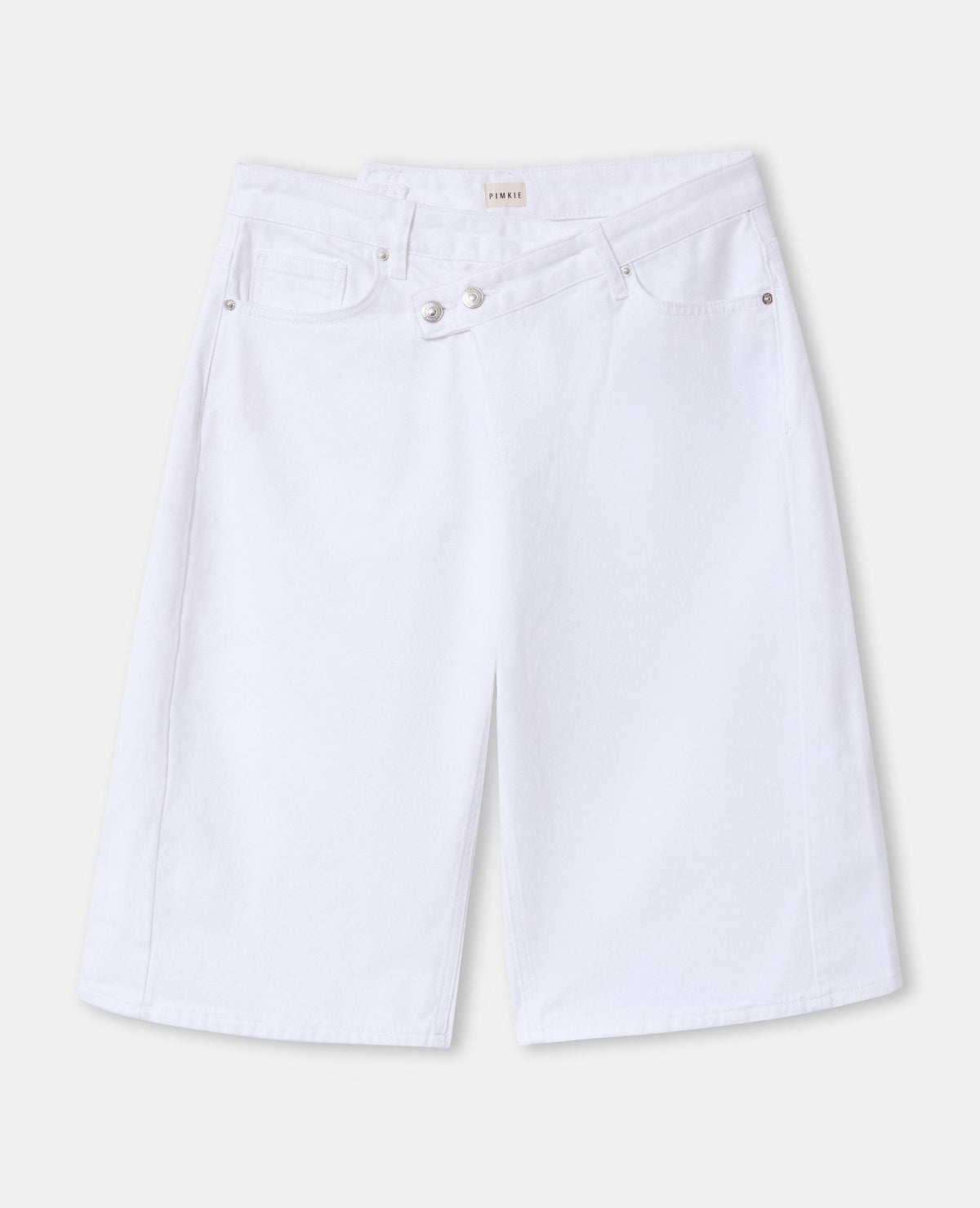 Bermuda ample en jean taille décalée et basse