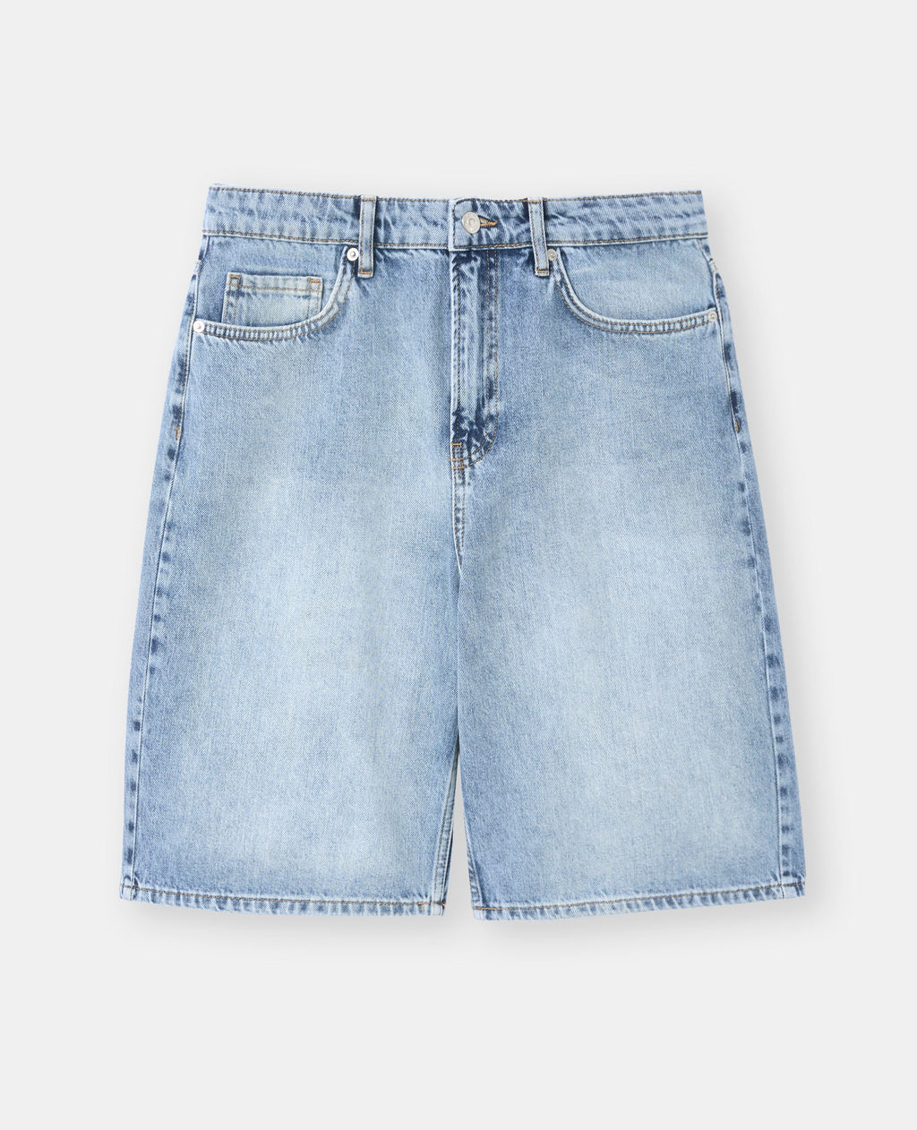 Bermuda en jean avec étoiles strass léopard