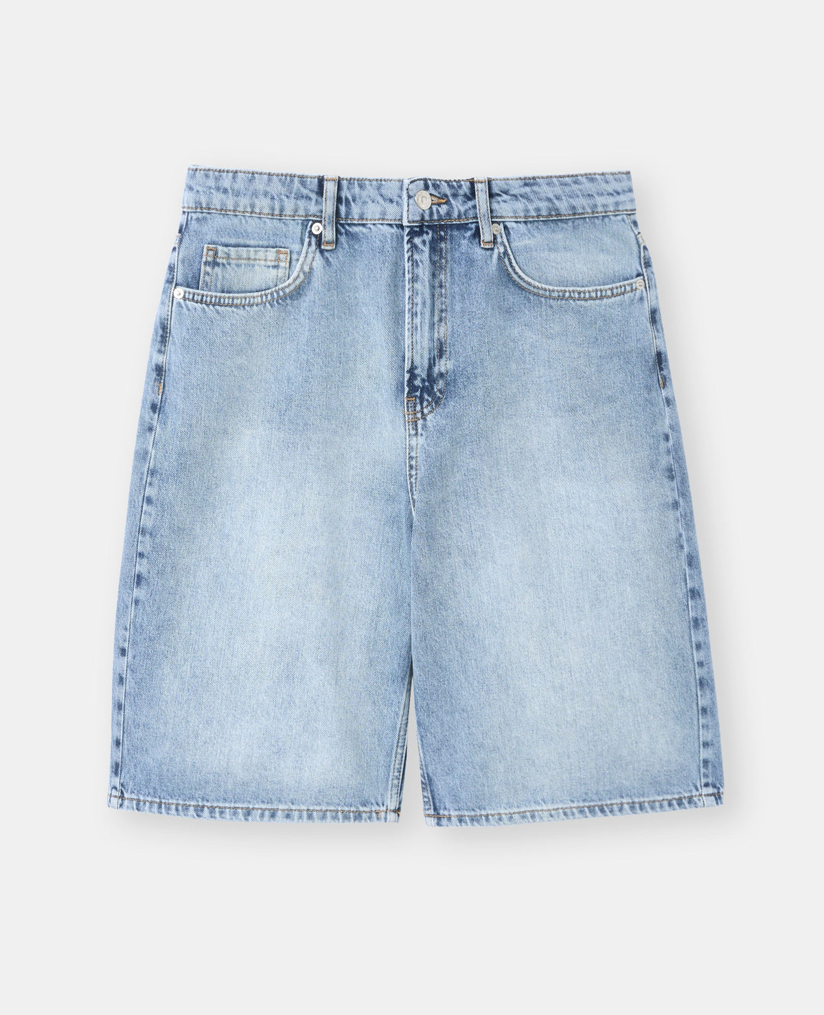 Bermuda en jean avec étoiles strass léopard