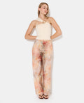 Pantalon fluide et droit effet marbré