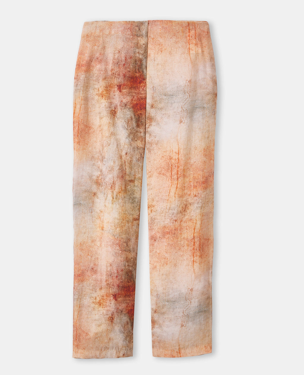 Pantalon fluide et droit effet marbré