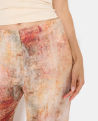 Pantalon fluide et droit effet marbré