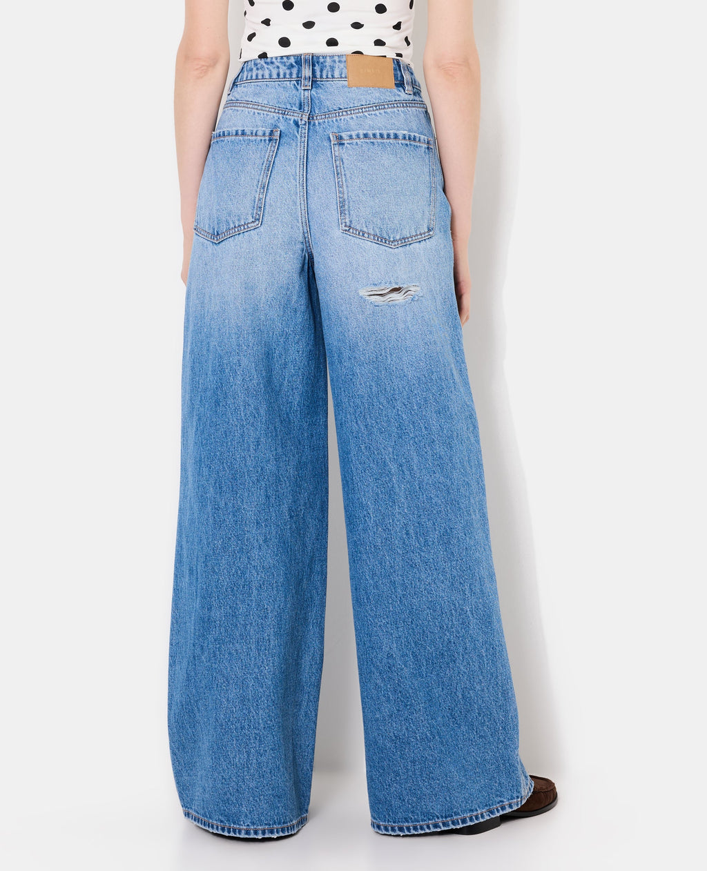 Jean destroy extra wide taille haute