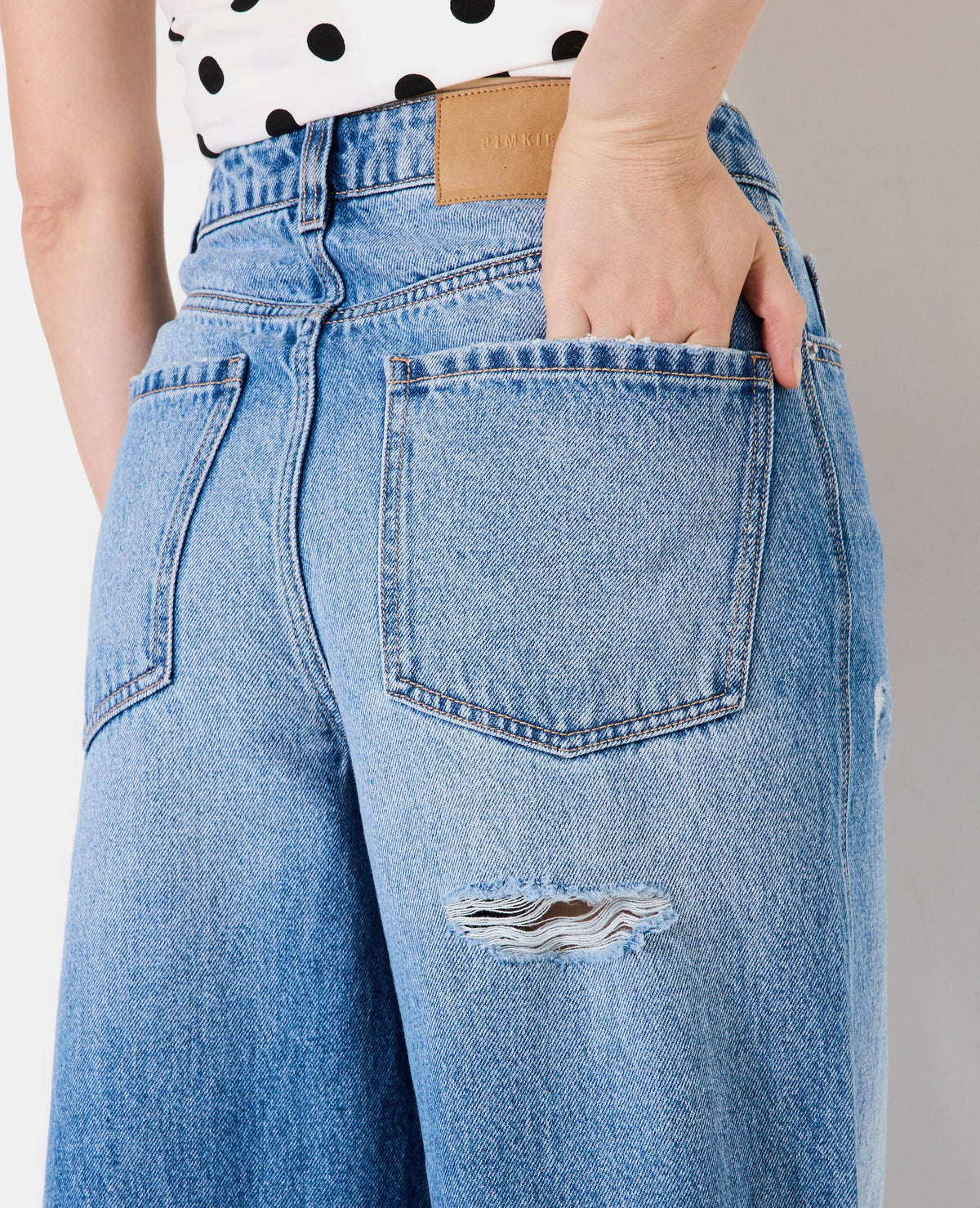 Jean destroy extra wide taille haute