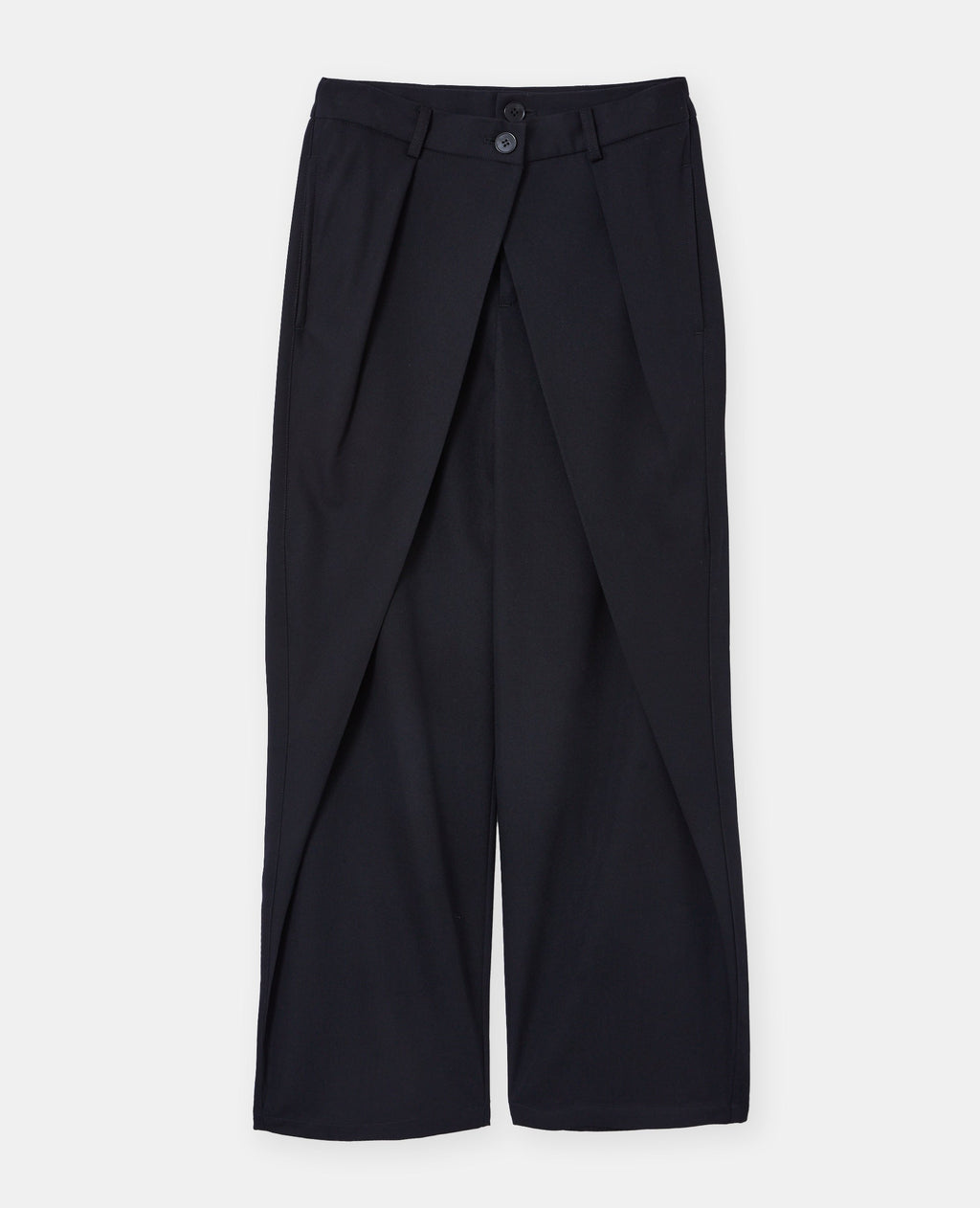 Pantalon city avec plis et pinces effet superposition