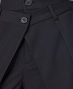 Pantalon city avec plis et pinces effet superposition