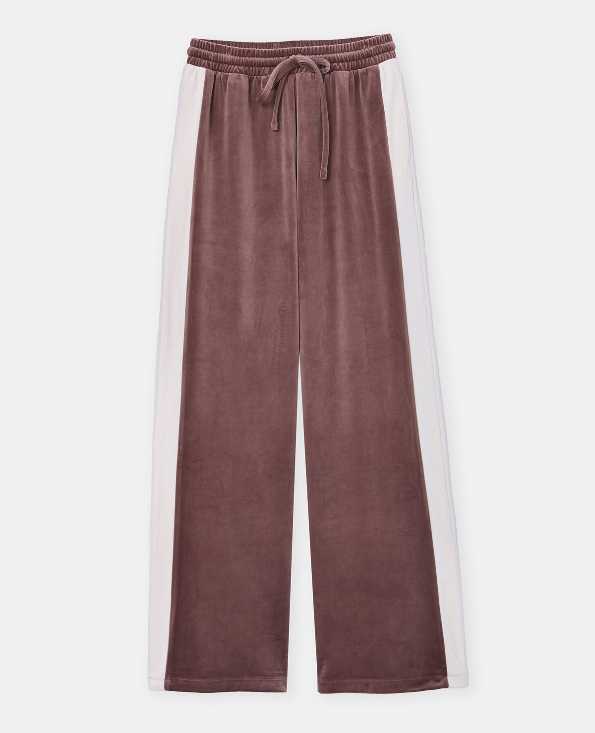 Pantalon de jogging droit en velours bicolore