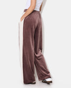 Pantalon de jogging droit en velours bicolore