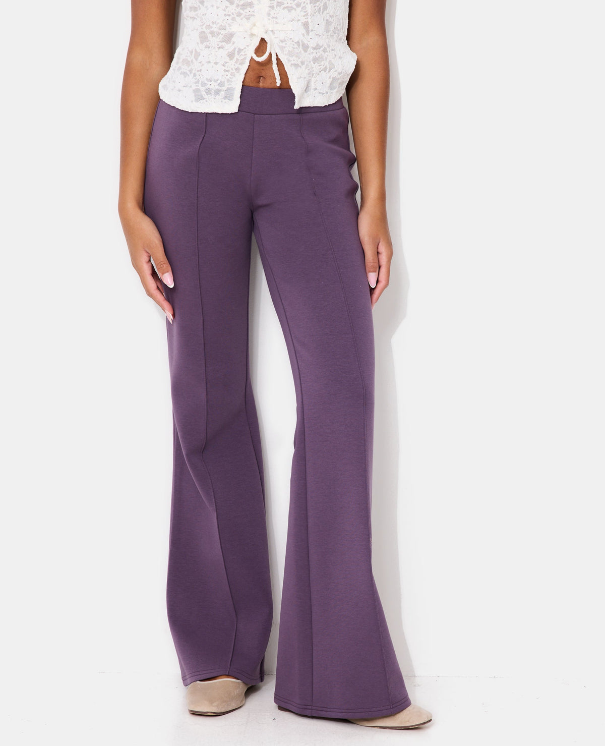 Pantalon de jogging flare avec pintucks