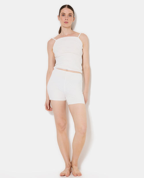 Bas de pyjama short en maille pointelle