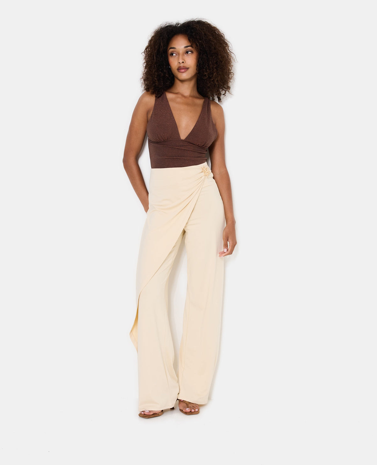 Pantalon skant effet portefeuille avec bijou soleil
