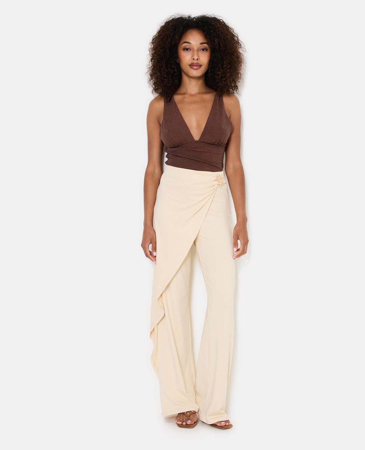 Pantalon skant effet portefeuille avec bijou soleil