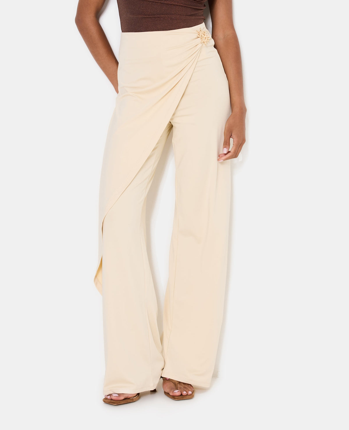 Pantalon skant effet portefeuille avec bijou soleil