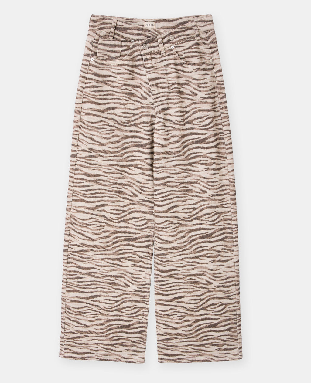 Jean wide motif zèbre avec ceinture décalée