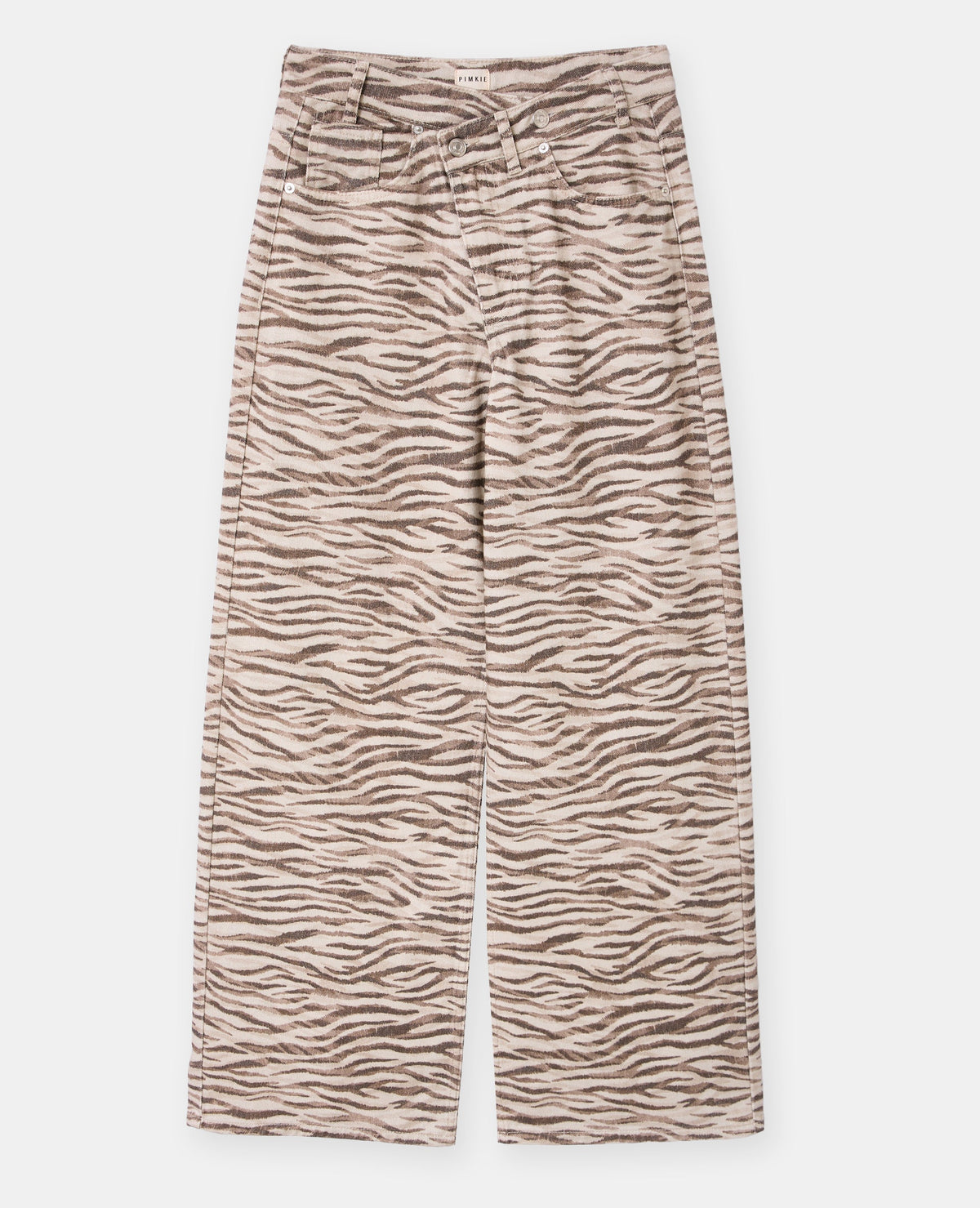 Jean wide motif zèbre avec ceinture décalée