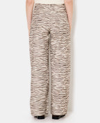Jean wide motif zèbre avec ceinture décalée
