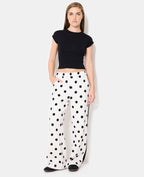 Pantalon de jogging à pois avec bandes contrastées