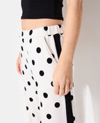 Pantalon de jogging à pois avec bandes contrastées