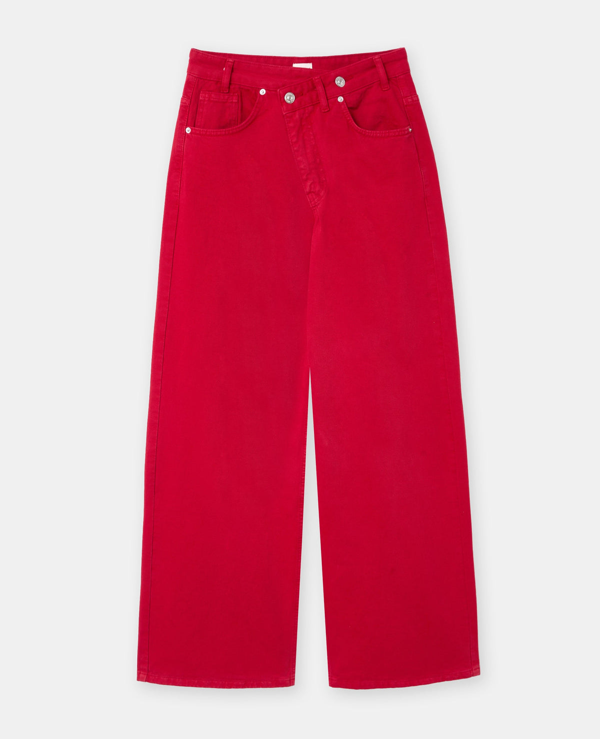 Jean wide taille haute avec ceinture décalée