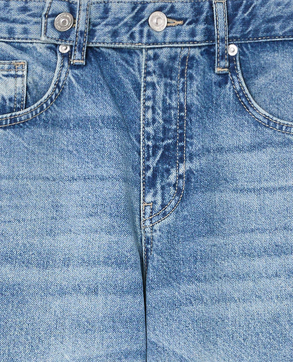 Jean wide taille basse avec patte boutonnée