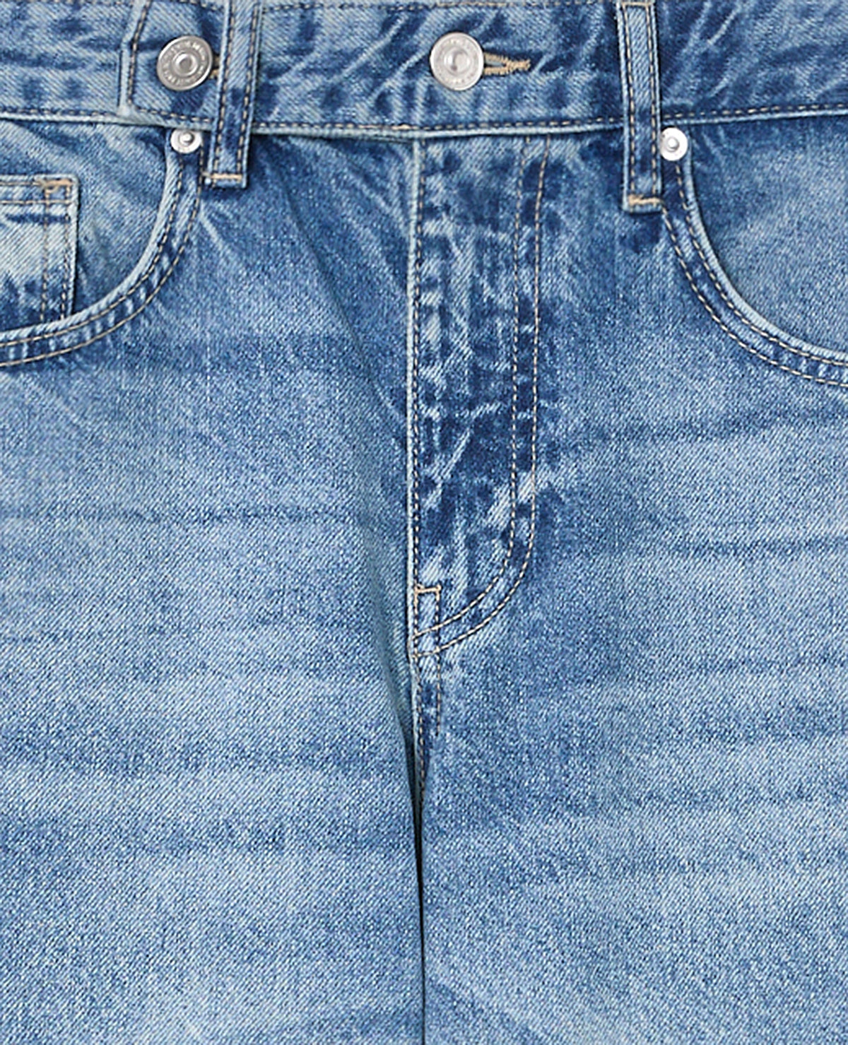 Jean wide taille basse avec patte boutonnée