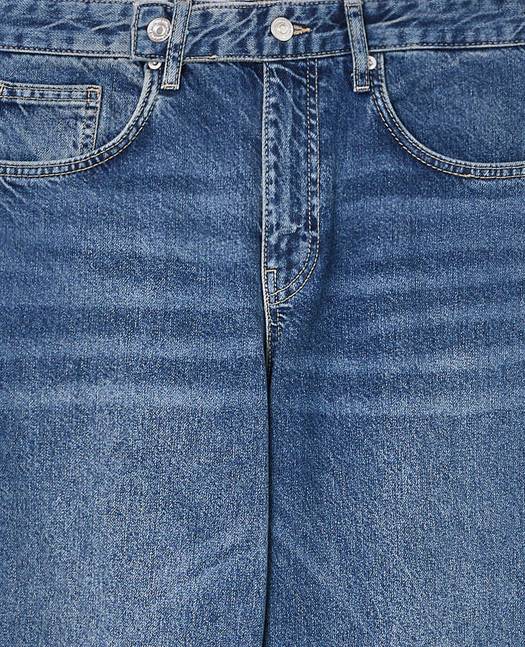 Jean wide taille basse avec patte boutonnée