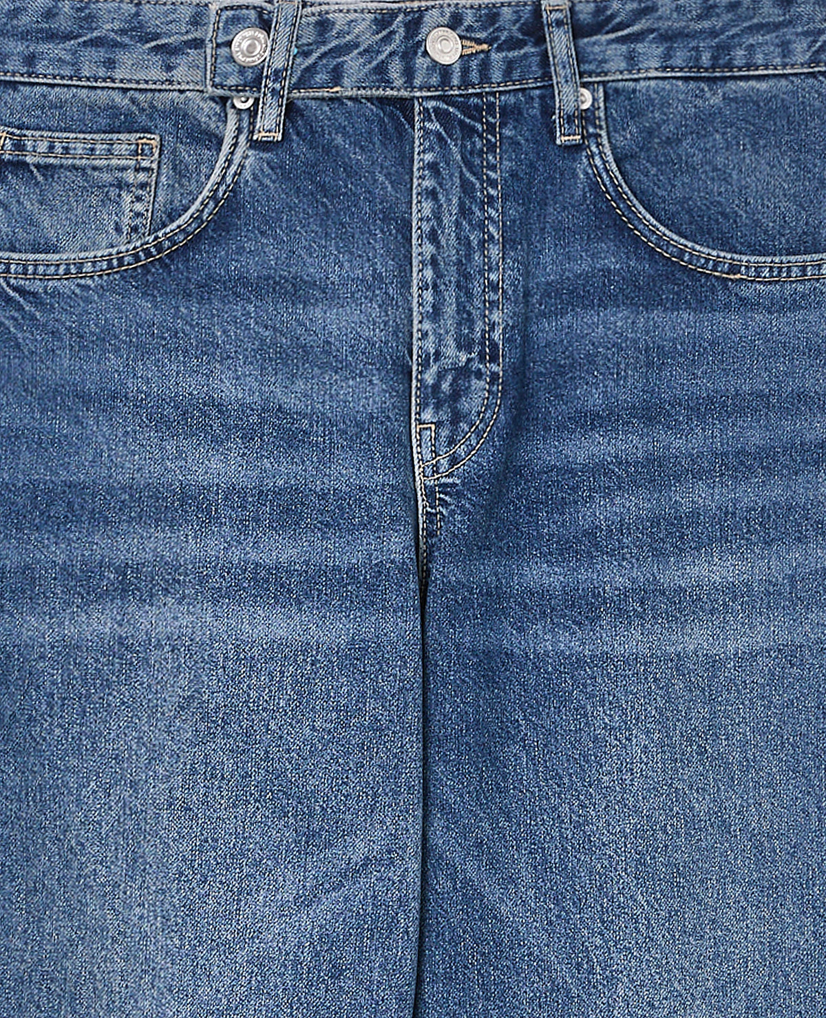 Jean wide taille basse avec patte boutonnée