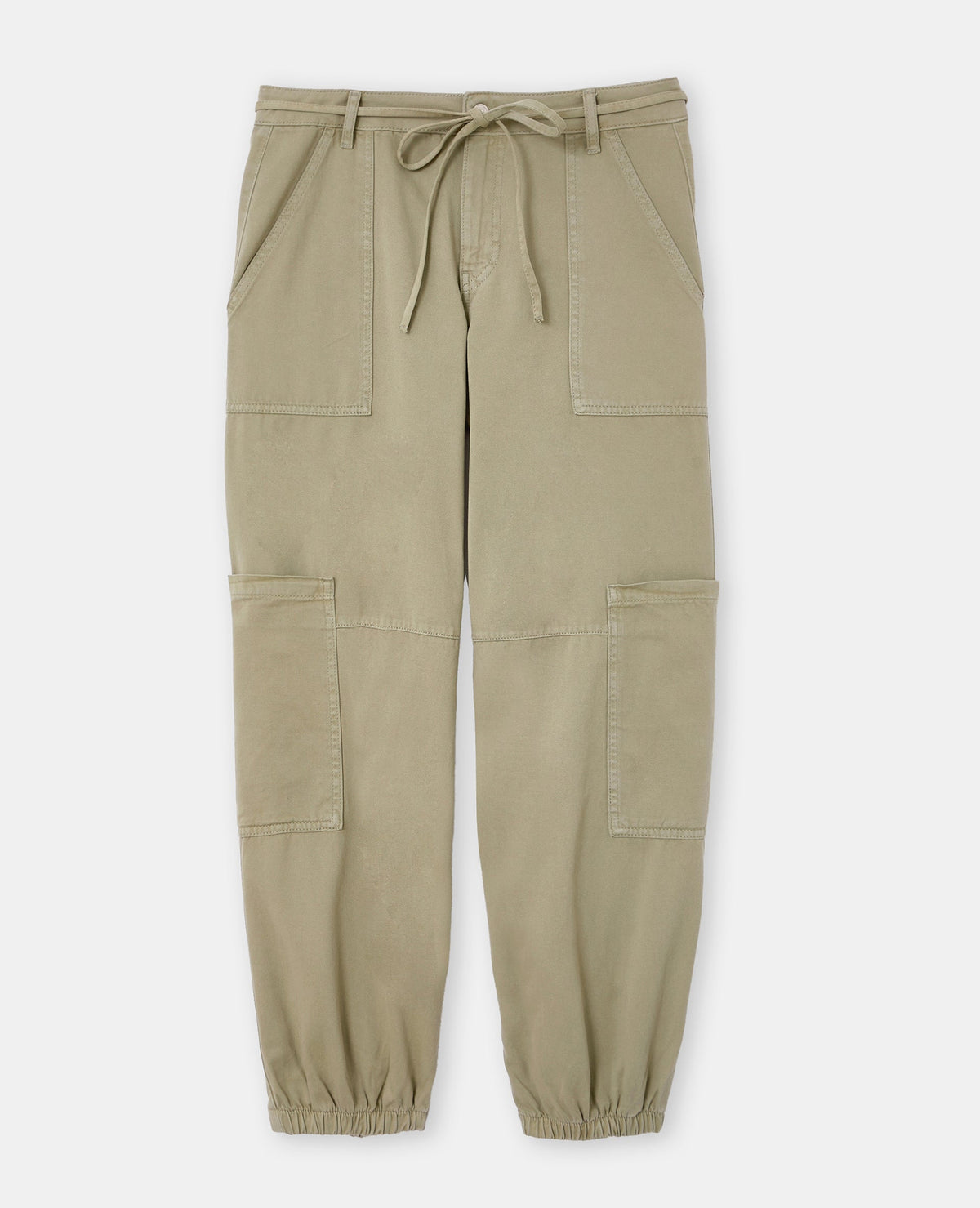 Pantalon cargo avec ceinture fine à nouer
