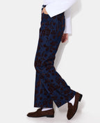 Jean straight taille haute avec fleurs velours