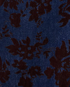 Jean straight taille haute avec fleurs velours