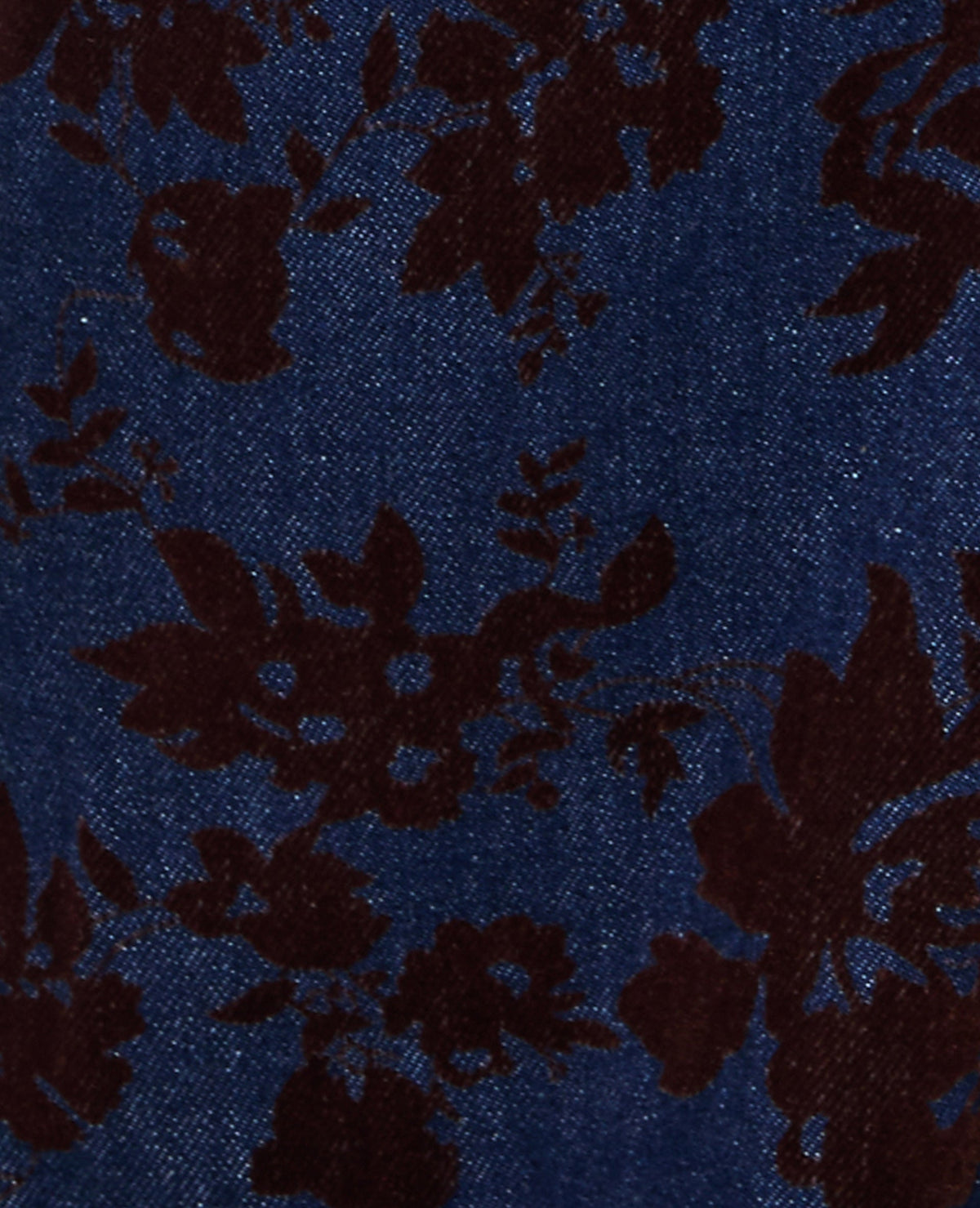 Jean straight taille haute avec fleurs velours
